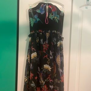 Guess Birds of Paradise Halter Maxi Dress NWT size small